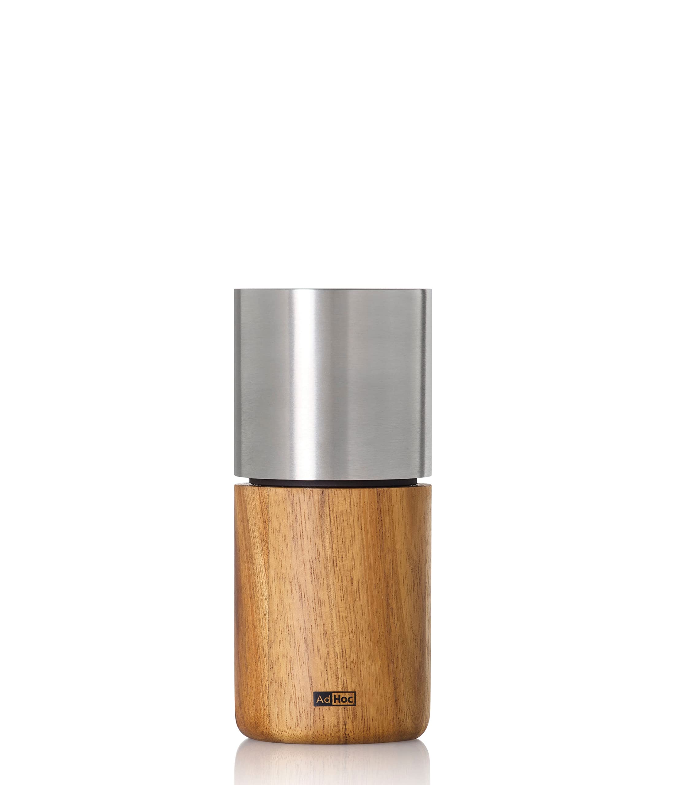 AdHoc Ikon Salt or Pepper Mill, Ceramic Grinding Mechanism, Adjustable Coarseness, Acacia Wood, 11.5cm, Includes 1x Salt or Pepper Grider, 30 Year Mechanism Warranty