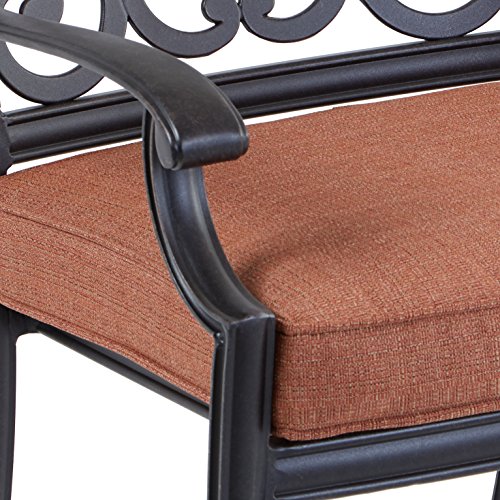 Darlee St. Cruz Cast Aluminum 10-Piece Dining Set with Seat Cushions, 64-Inch Square Dining Table and 30-Inch Lazy Susan, Antique Bronze Finish - Thumbnail 5