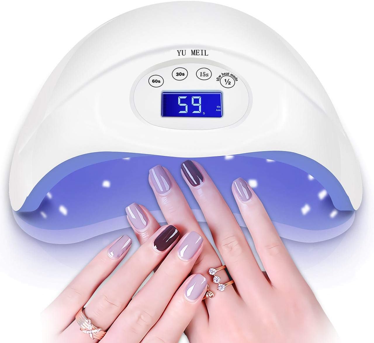 48W Gel Nail Lamp LED UV Nail Dryer for Gel Polish Curing with 4 Time Setting, Faster Portable Nail Curing Machine for Hands and Feet of All Gel Polish , Auto Sensor Lamp for Home and Salon