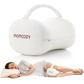 Momcozy Knee Pillow for Side Sleepers, Soft Memory Foam &amp; Pinch-Free Design | Relieve Knee, Leg and Sciatica Pain, Adjustable Elastic Strap Ideal for Pregnant Women and Seniors, White