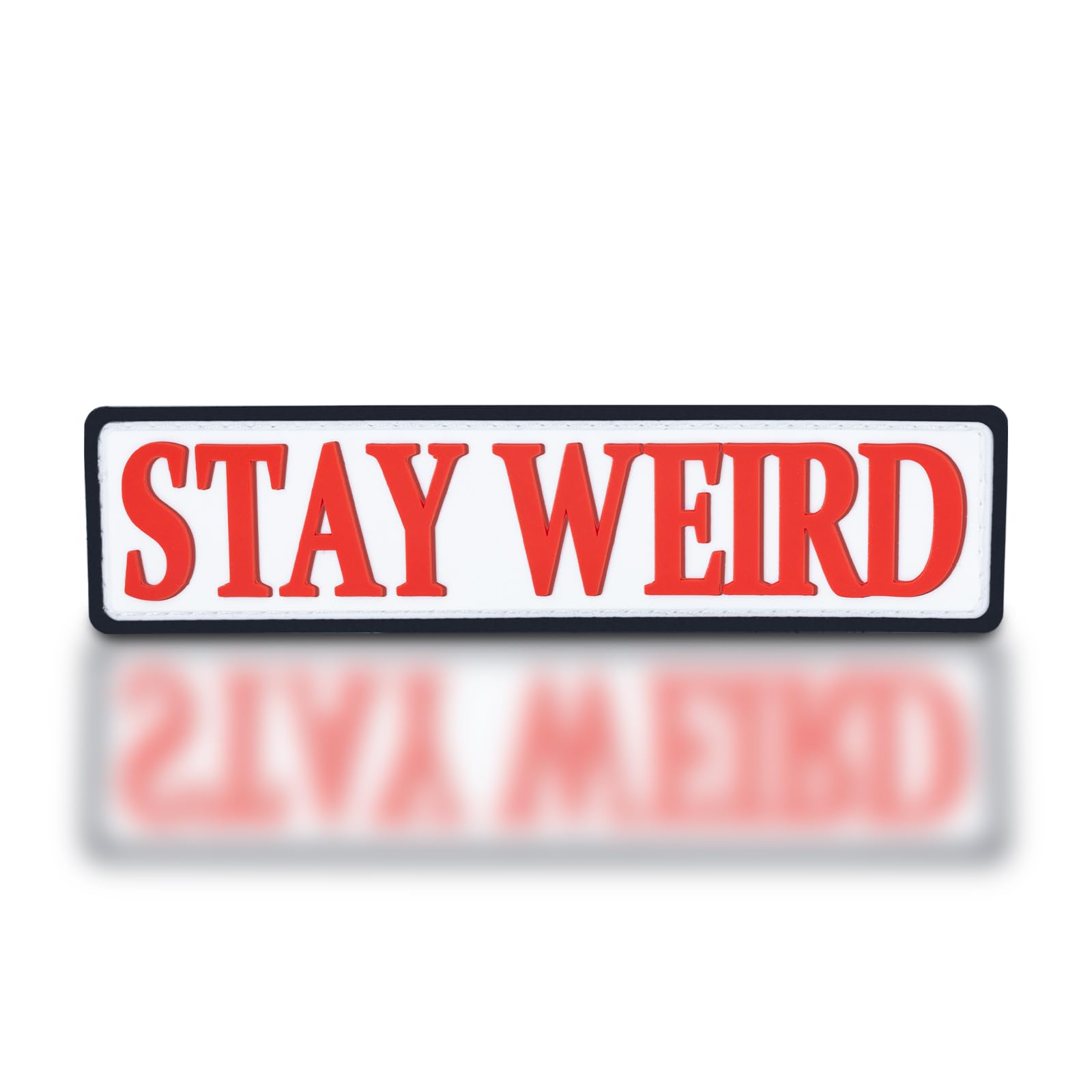 Photo 1 of backtime Stay Weird Morale Patch PVC, Tactical Patch with Hook & Loop Fastener, Funny 3D Rubber Humor Patch for Backpacks, Bag, Jeans, Jacket, Vest, Hat, Helmet