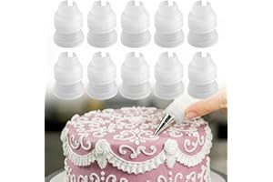 10 Pack Piping Bag Couplers for Icing Nozzles, Small Couplers for Piping Bags, Transparent
