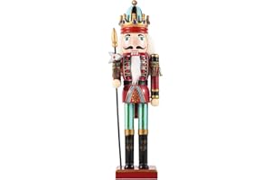 SurpriseSeptember Christmas Nutcracker Ornament,12 inch Traditional Painted Wooden Nutcracker Soldier Doll, Nutcracker Figures Holiday Party Tabletop Christmas Decorations(Pikeman)