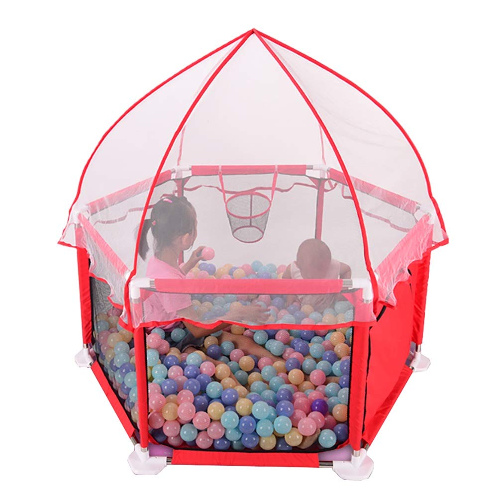 赤 赤 幼児向け 6パネルの蚊帳とベビーベビーサークル 色 ベビーサークル B07hg3dmpy 携帯用子供向けゲームフェンス ベビーサークルプレイヤード オリジナル