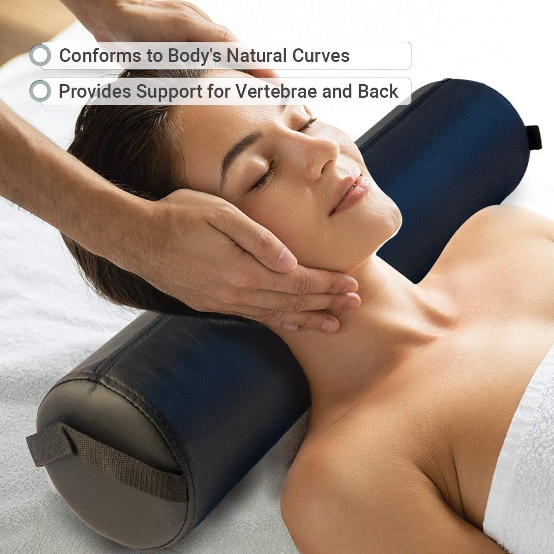 ForPro Full Round Bolster, Black, Oil and Stain-Resistant, for Massage and Yoga, 6” R x 26” L : Massage Table Pads : Health & Personal Care