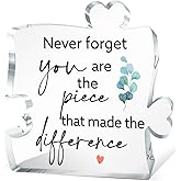 Appreciation Gifts for Coworkers Employees Staff- Never Forget You Are the Piece That Made the Difference Acrylic Puzzle Piece Retirement Goodbye Gift Thank You Gifts A642