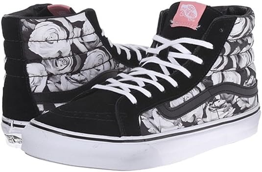 black high top vans with roses
