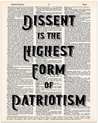 Dissent is the Highest Form of Patriotism, Dictionary Page Art Print, 8x11 UNFRAMED