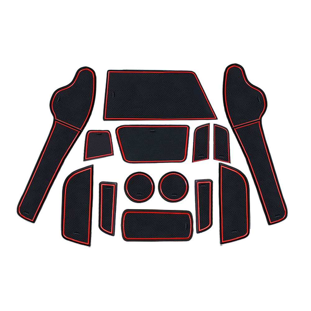 LFOTPP Non-Slip Rubber Mats for Crossland X SUV 2018-2023, Car Door Slot, Car Armrest Drink Holder, Centre Console Mats, Crossland X Auto Accessories, 14pcs/Set