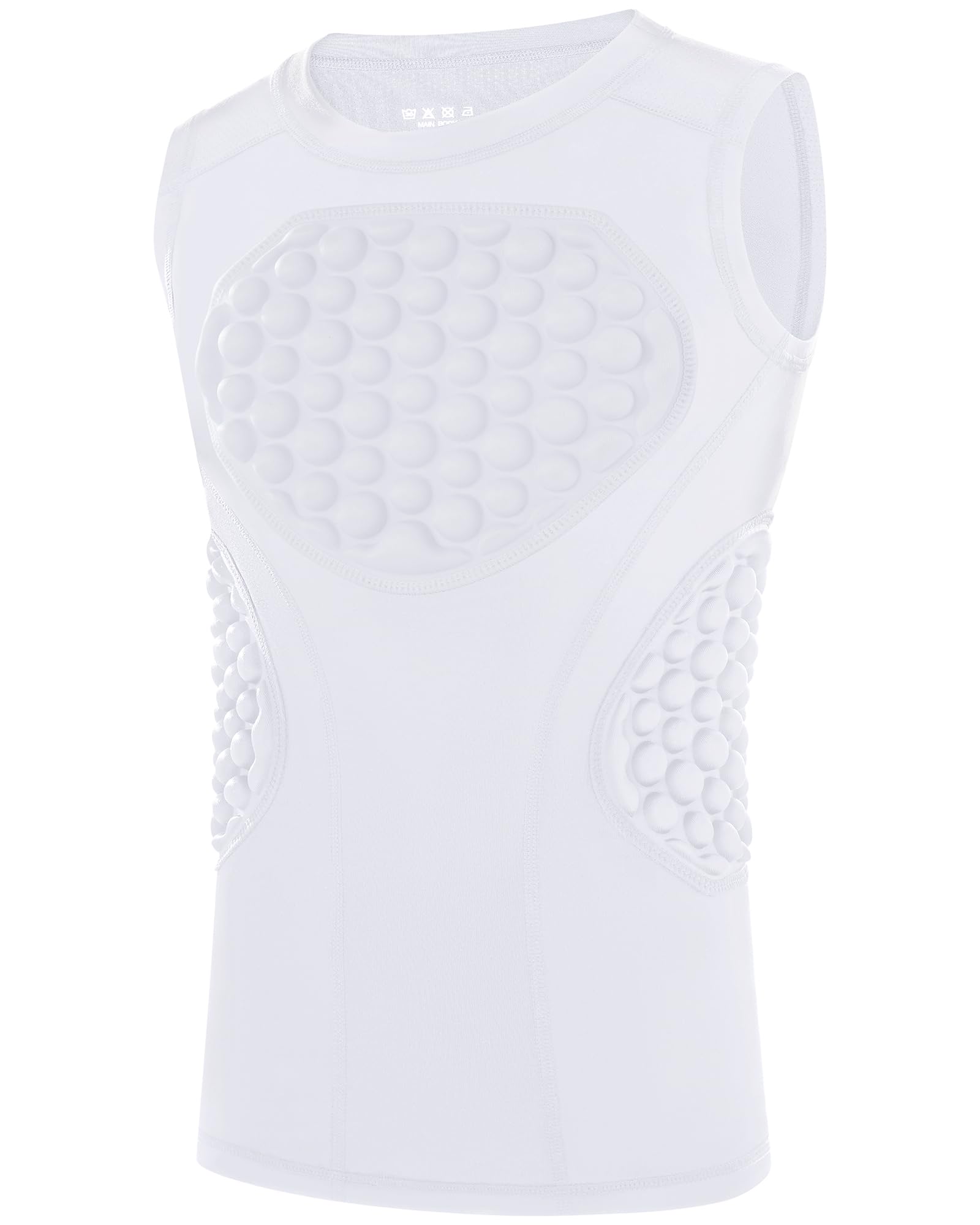 Photo 1 of Runhit Youth Padded Football Compression Shirt Baseball Chest Protector Breathable Heart Rib Sternum Guard for Lacrosse Softball White XS