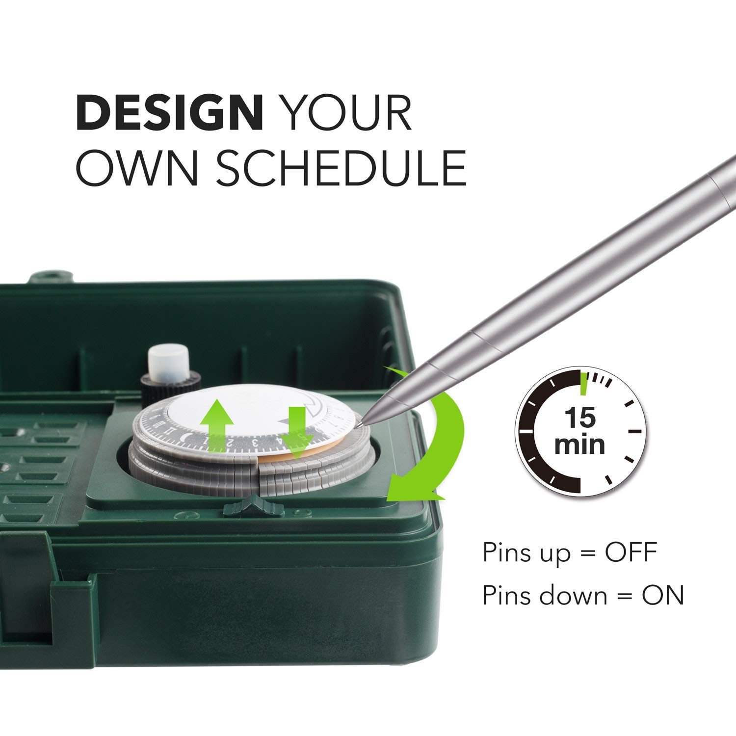 BNLINK 24 Hour Mechanical Outdoor Multi Socket Timer, 6 Outlet Garden Power Stake with 6ft