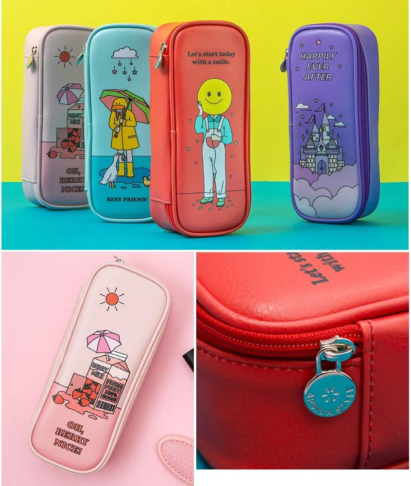 Amazon Ardium Color Point Block Pouch ペンケース 韓国 ペンポーチ 筆箱 文房具 Purple Purple Castle ペンケース 文房具 オフィス用品