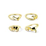 COLORFUL BLING 4PCS Dinosaur Rings Cute