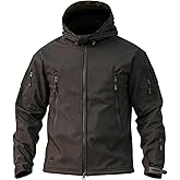 Eawzxx Men's Military Tactical Jacket Fleece Lined Hooded Mens Softshell Jacket Waterproof Windproof and Warm Winter Coat
