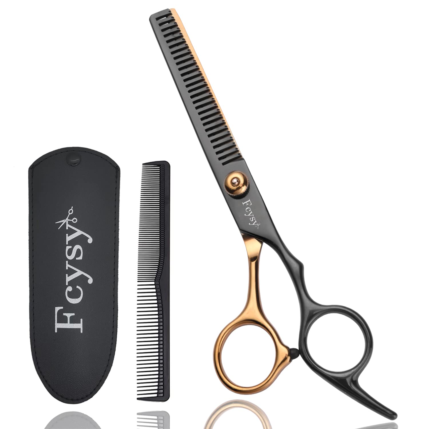 Fcysy Professional Thinning Scissors - Hairdressing Texturizing Shears for Layering, Blending and Barber Haircut Set with Comb