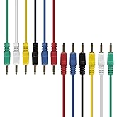 AxcessAbles 3.5mm TS Patch Cables | 1/8 Inch TS Aux Cable Pack (1ft, 6 Pack) | Eurorack Synthesizer Audio Cables | Multicolor Unbalanced Patch Cables