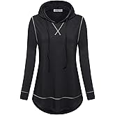 MOQIVGI Womens Long Sleeve Lightweight Activewear Casual Running Yoga Workout Hooded Tops
