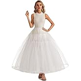 Aprildress Women's Hoopless Petticoat Crinoline Underskirt Slip with 8 Layers Tulle for Wedding Dresses PPT380