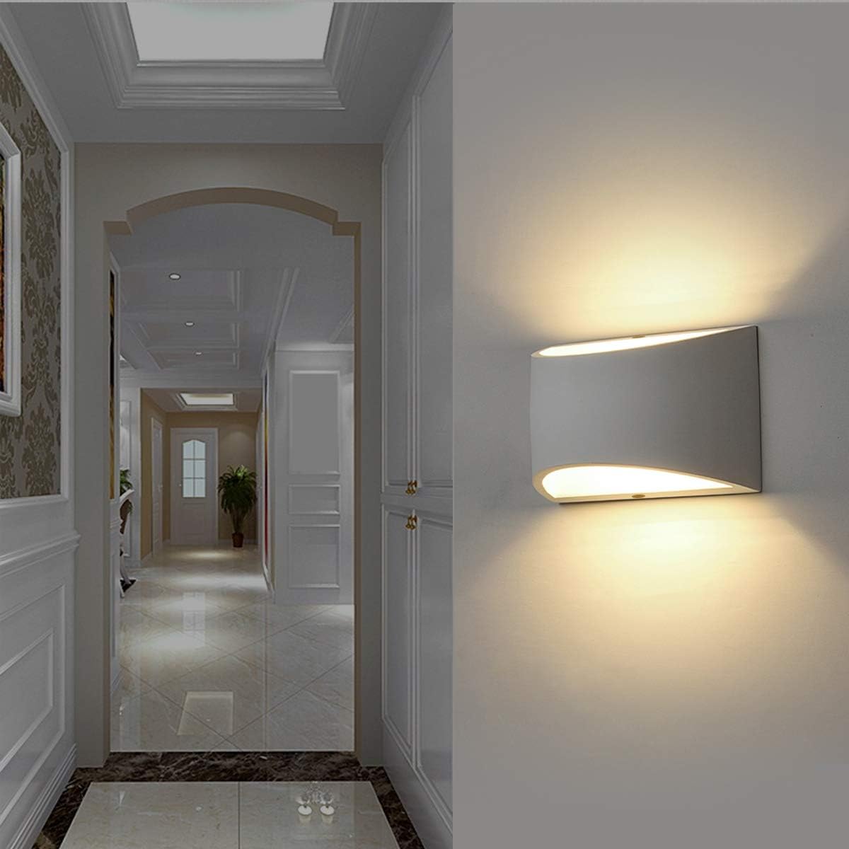 Modern LED Wall Sconce Lighting Fixture Lamps 7W Warm White 2700K Up and Down Indoor Plaster Wall Lamps for Living Room Bedroom Hallway Home Room Decor(with G9 Bulbs NOT Plug): Home Improvement