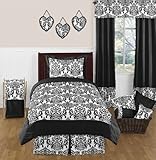 Black and White Isabella Childrens and Teen 3 Piece Full / Queen Girls Bedding Set