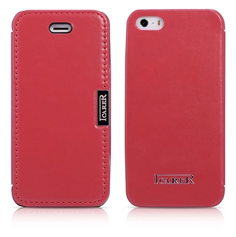 Luxus Tasche für Apple iPhone SE , iPhone 5S und iPhone 5 / Case Außenseite aus Echt-Leder / Innenseite aus Textil / Schutz-H