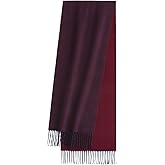 HOTDAY Cashmere Scarf - Winter Warmer With Double-sided Solid Color, Water Wave Pattern