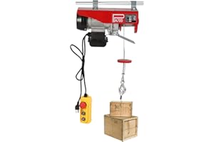 ZESTARDAIR 1540 LBS Electric Hoist Winch 110V Electric Winch with Wired Remote Control & Single/Double Slings Automatic Lift with Emergency Stop, Electric Hoist for Garage, Factories, Warehouses