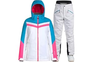 IMPHUT Women's Ski Jackets and Pants Snowboarding Snowsuit Coat Warm Hooded Waterproof Windproof Insulated
