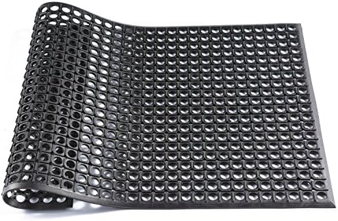 Hefty Mat Shock Absorption Rubber Matting for Machine Worktable,Swimming pool,School kitchen and other easy to slip area, Black,2 feet ×3 feet ×1/2 inch