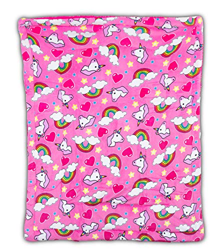 image for Elegant Home Kids Soft & Warm Pink Unicorn Sherpa Baby Toddler Girl Bl