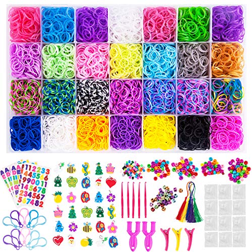 VENSEEN 11900+ Rainbow Rubber Bands Bracelet Refill Kit, 11000 Loom