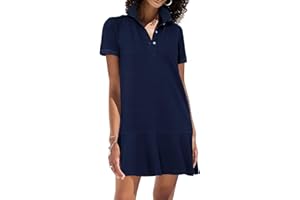YEXPINE Polo Dress for Women Short Sleeve Ruffle Hem Golf Tennis Workout Dress Pleated Summer Mini Dresses
