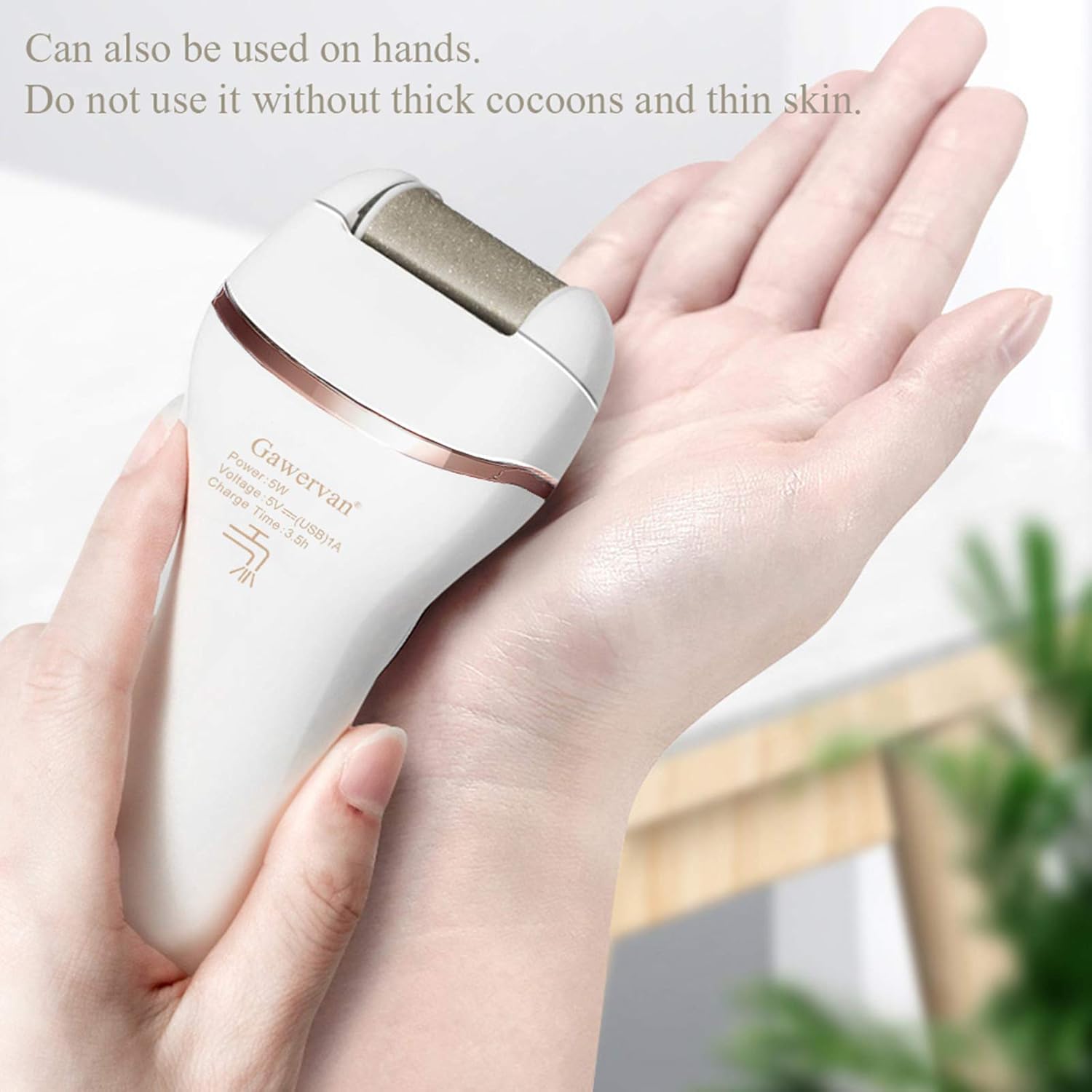 Electric Callus Remover for Feet,Gawervan Rechargeable Foot File Portable Waterproof Foot Pedicure Tool with LED Light,2 Roller Heads,2 Speed for Dead,Hard Cracked Dry Skin: Beauty