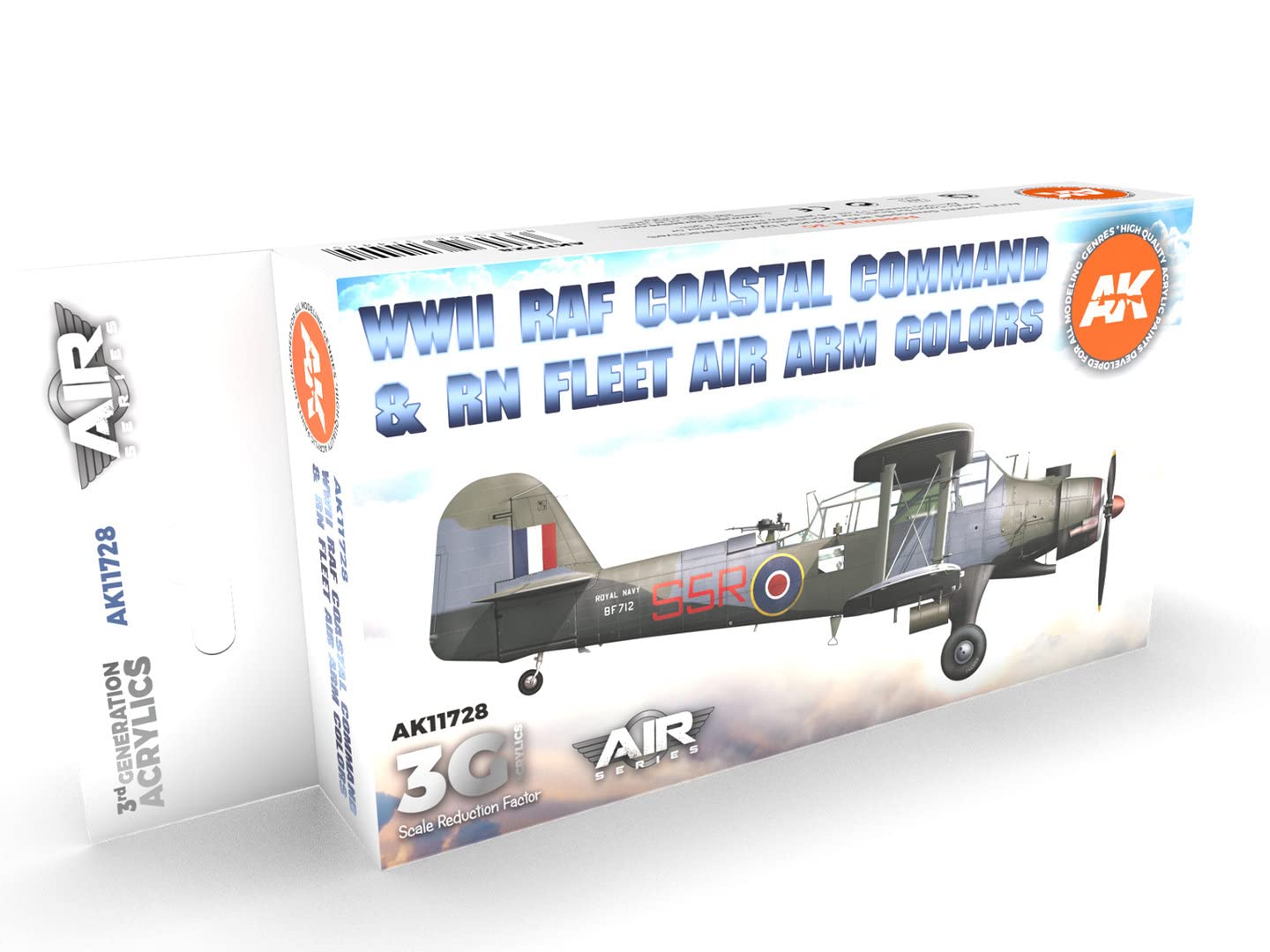 AK Interactive Acrylics 3Gen Aircraft Set AK11728 WWII RAF Coastal Command & RN Fleet Air Arm Set 3G (6x17ml)