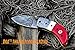 DKC Knives (5 8/18) Sale DKC-43 RED Thumb Damascus Steel Folding Pocket Knife 3.5