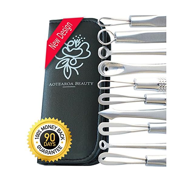 Comedone Extractor Blackhead Remover Professional- 5-1 ideal for the treatment zits pimples whitehead facial acne & nose…