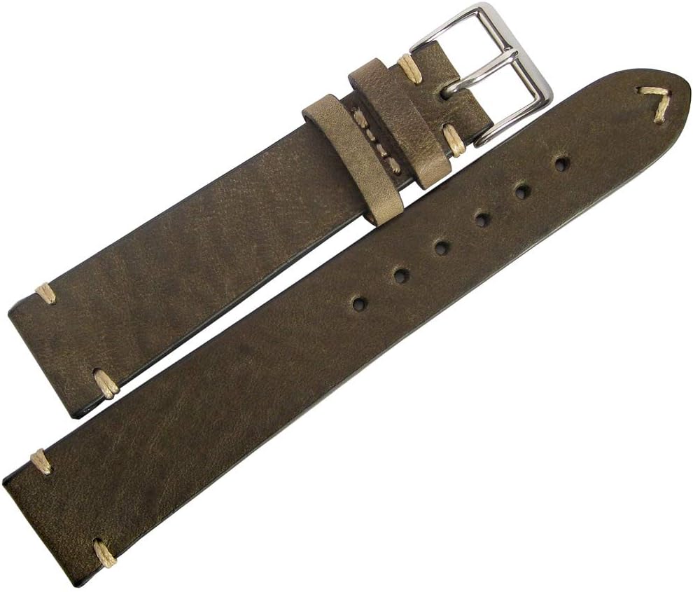 Fluco Hunter 22mm Green Leather Watch Strap