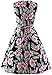 Women's Sleeveless Vintage Rockabilly Swing Hawaiian Floral Print Dress, Black, USA 2-4 (Tag S)