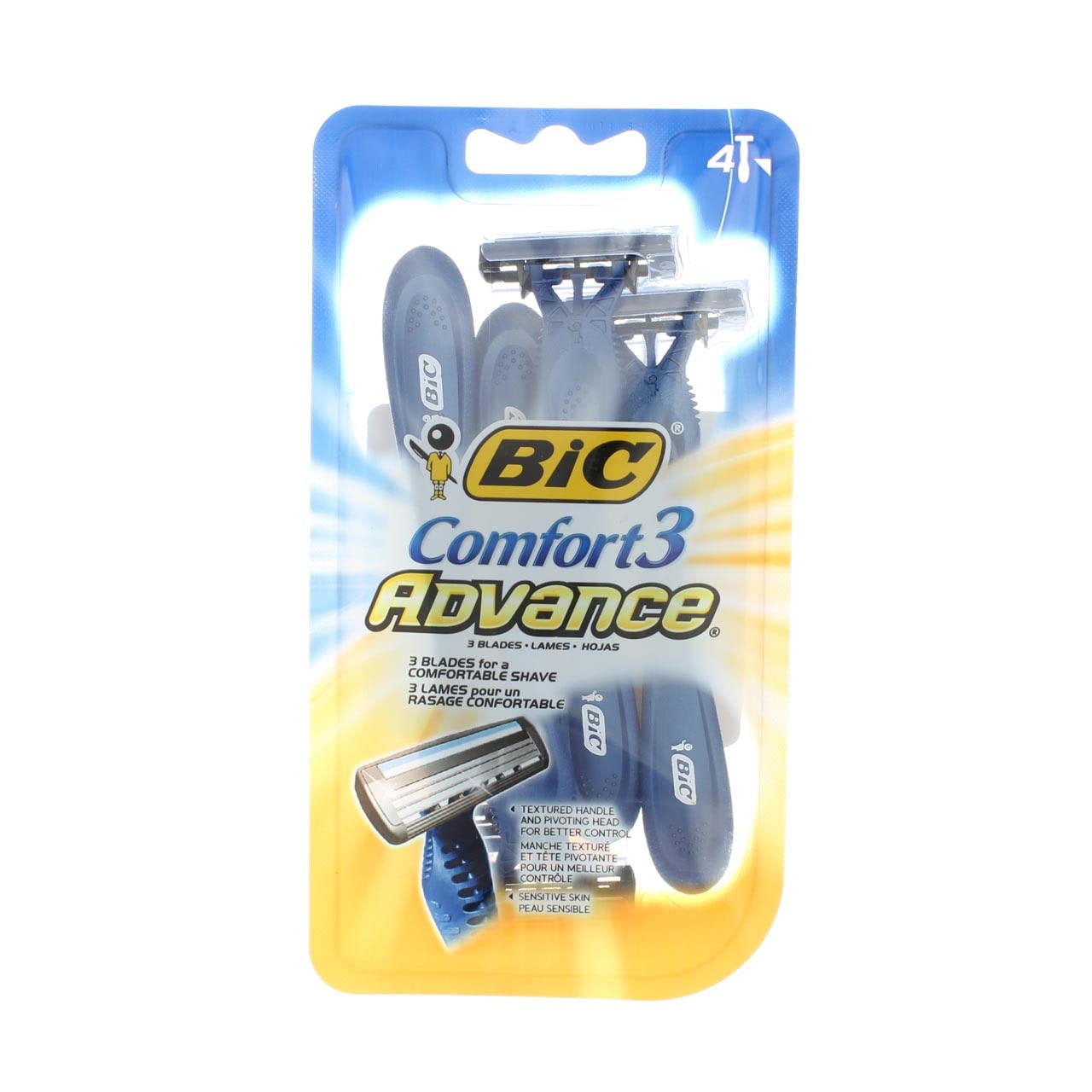Bic Comfort 3 Advance Shaver, Disposable 4 ea (Pack of 3)