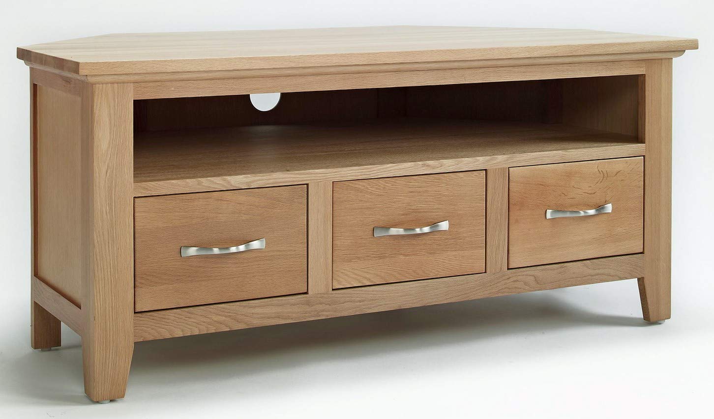 Hallowood Camberley Corner TV Stand with Light Oak Finish