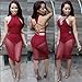 Speedle Women Sexy Backless Bodycon Bandage Dress Party Club Midi Dresses Red S