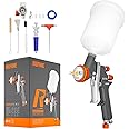 REFINE Air Spray Gun, Auto Paint Gun with 1.4mm Nozzle, Easy to Use Gravity Feed Paint Spray Gun, Professional Auto Body Paint Sprayer for Cars, House, Furniture Painting with Air Pressure Gauge