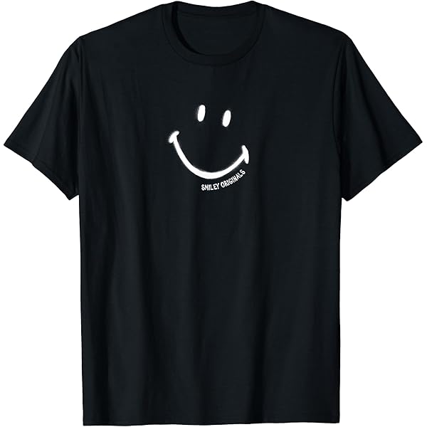 Tシャツ・カットソー SMILEY T-SHIRT Amazon.com: Smiley Originals Happy Face White Spray Smile T