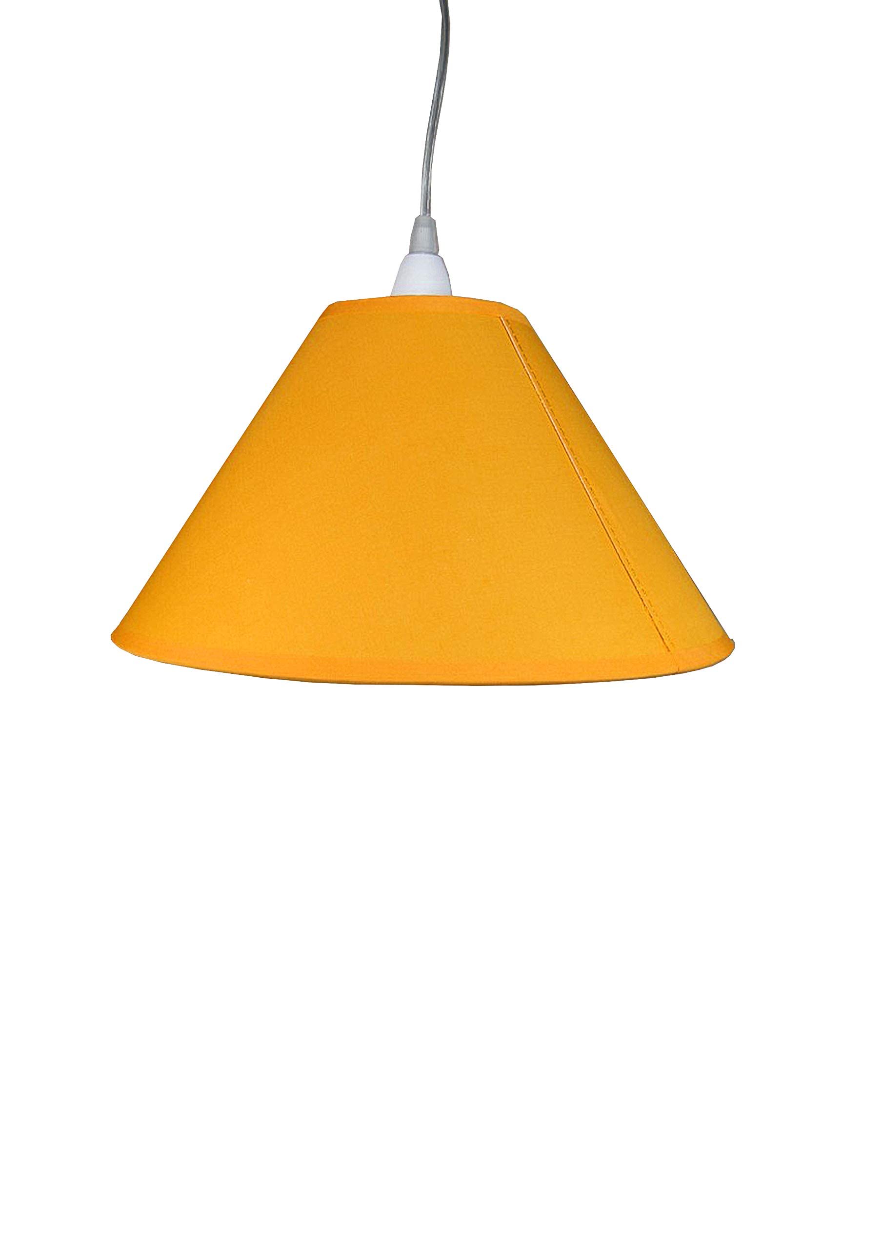 Loxton Lighting 10 Inch Tapered Edge Cotton Coolie Lampshade (Mustard) - Great for Living Rooms, and Bedrooms, Ceiling Light Shade