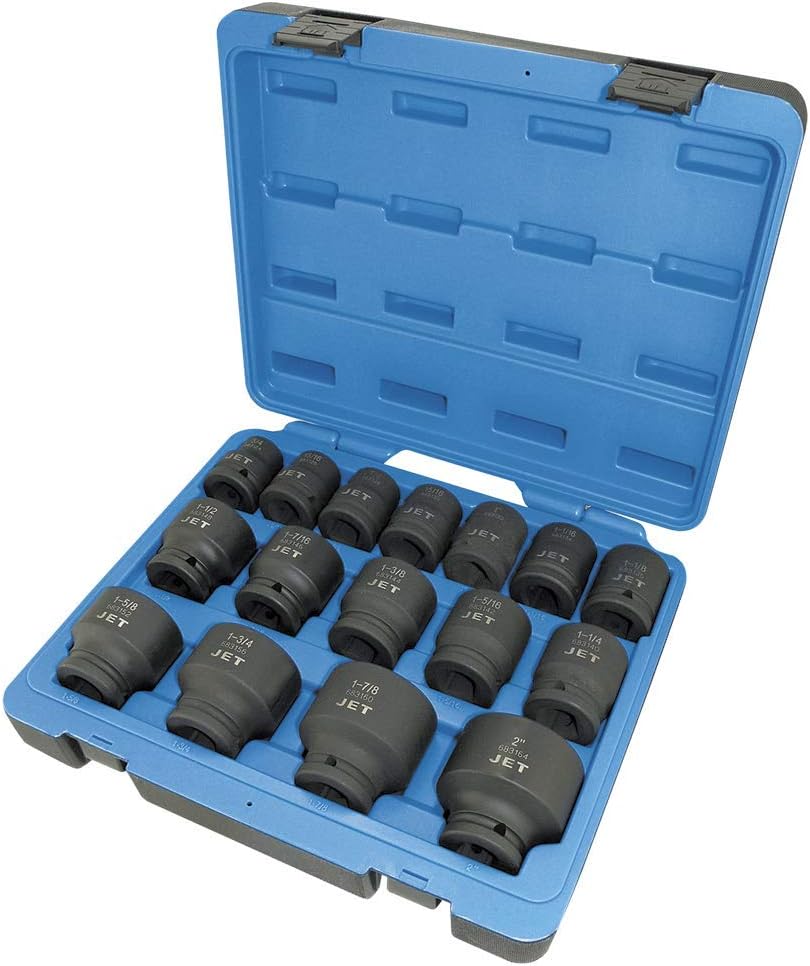 Jet 3/4inch Drive, 16Piece Regular SAE Professional Impact Socket Set