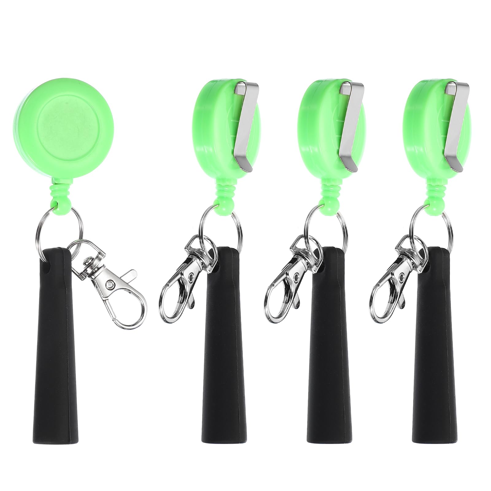 PATIKIL Retractable Pen Holder, 4 Pack Pull Pen Pencil Holder Elastic Silicone Grip Pencil Holder for Woodwork Bricklayer Markers and Carpenter Pencils, Mint Green