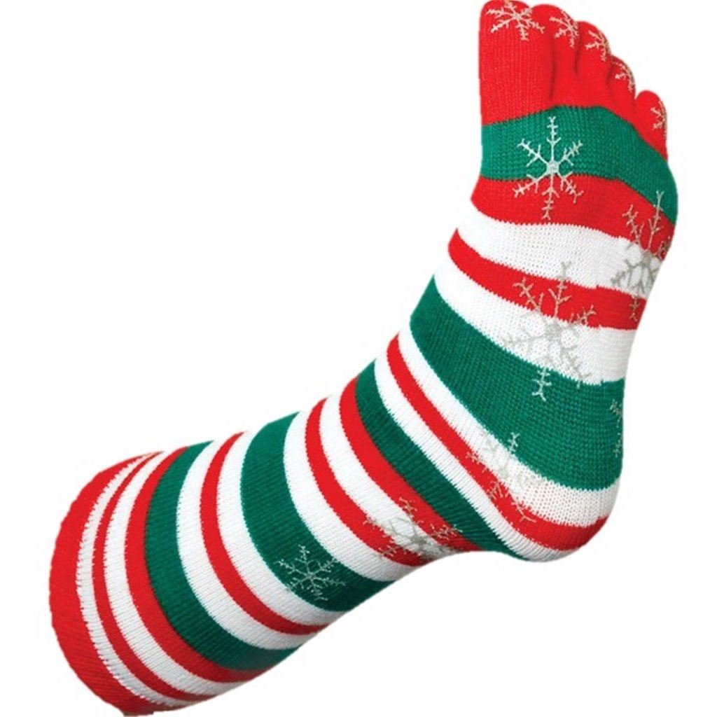 CHRISTMAS STRIPEY TOE SOCKS