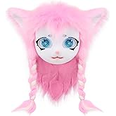 hbbhml Animal Cat Head Mask Fursuit Cute Plush Anime Masks for Halloween Masquerade Cosplay Costume Accessory