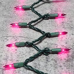 GLOWNOVA Green Wire,Pink Incandescent Bulb 100 Mini