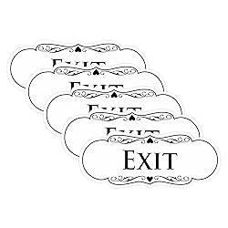 Designer EXIT Sign - White - Medium